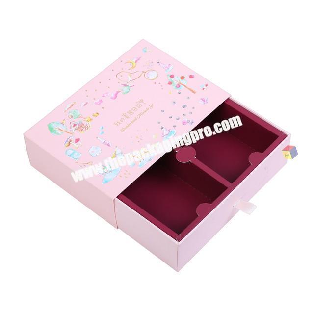 likable premium pink paper drawer gift boxes packaging