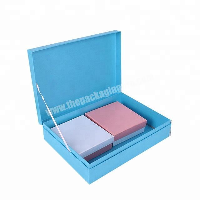 logo custom color printing archival paperboard presentation storage packaging box with hinged lid