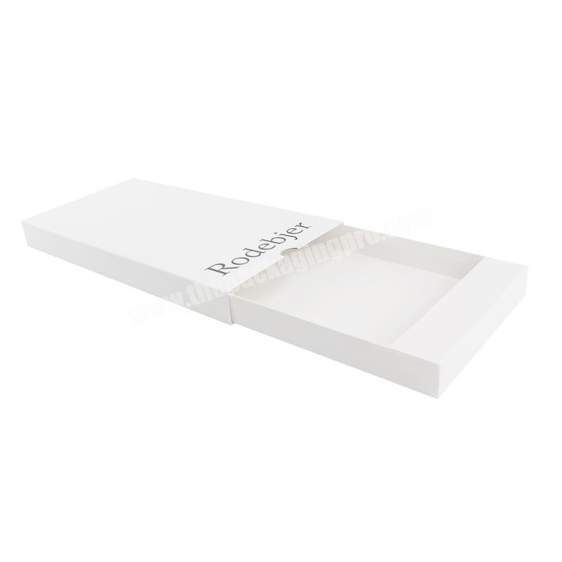 Logo custom printed white folded drawer packaging sliding gift boxes