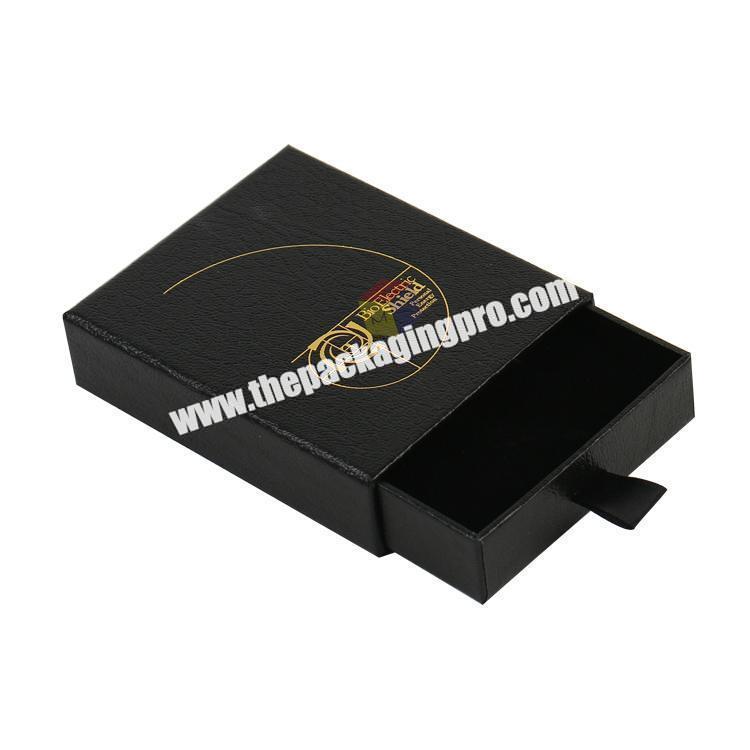 logo hot stamping black sliding custom drawer jewelry box