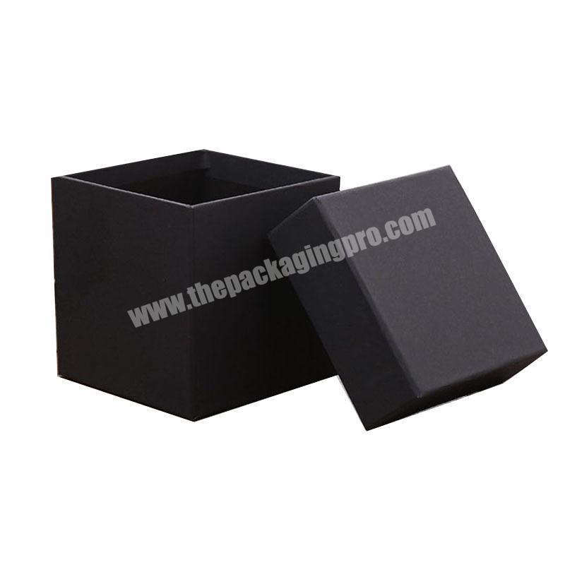 logo print custom black  paper cardboard square packaging boxes