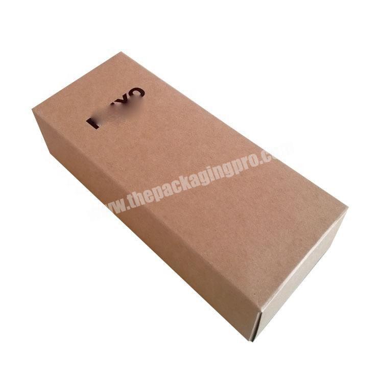 Logo printing brown kraft paper boxes cardboard drawer box lid and base box gift packaging boxes