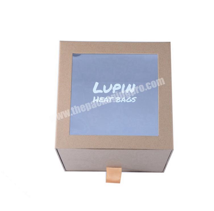 Logo printing window box packaging with kraft paper material