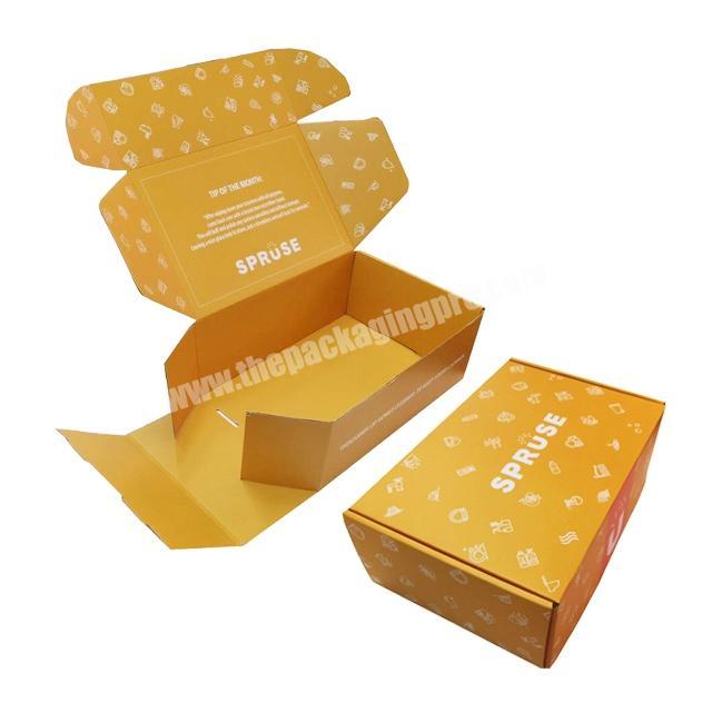Logo Shipping Packaging Luxury Paper Corrugated Yellow Wholesale Custom Mailer Boxes
