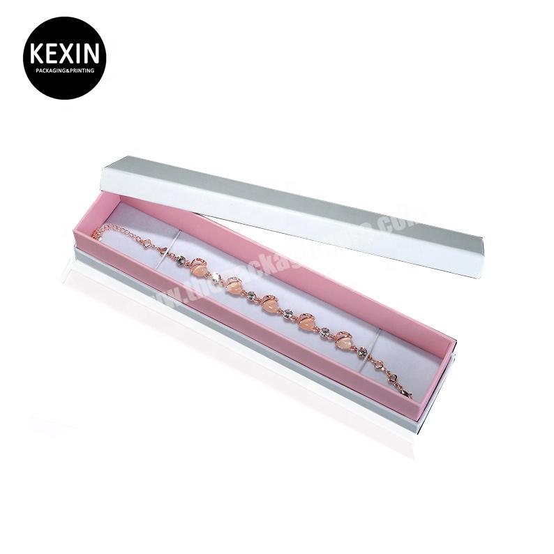 Long fashion bracelet paper box with fixed inlay