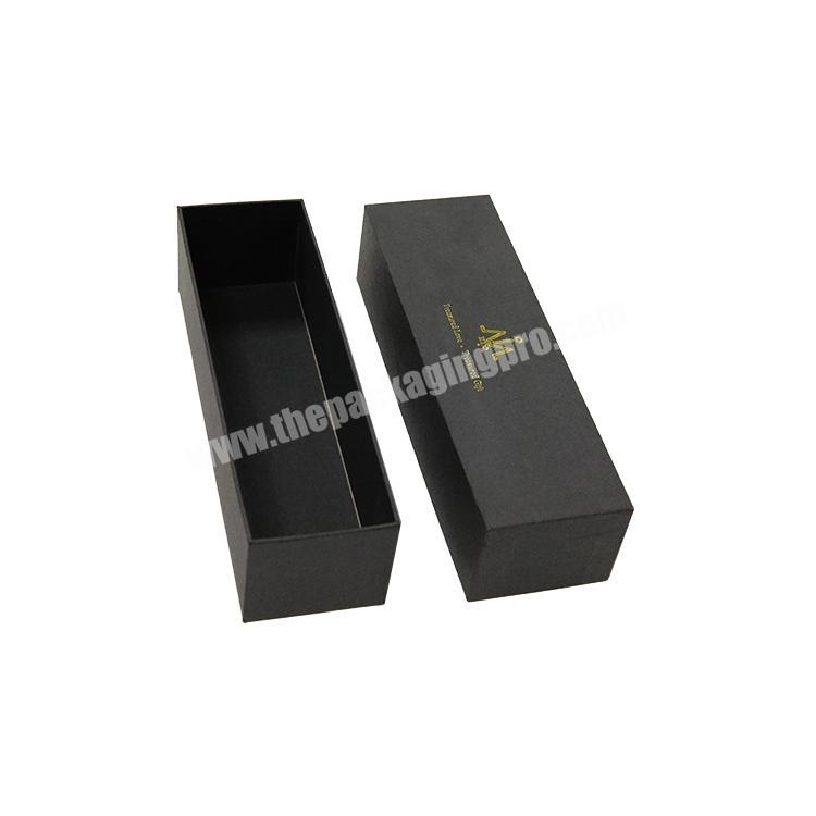 Long square shape lid and based cardboard big black gift box