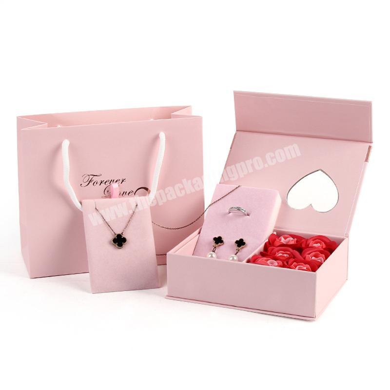 Love Heart Jewelry Box Window Gift Pink Jewelry Box