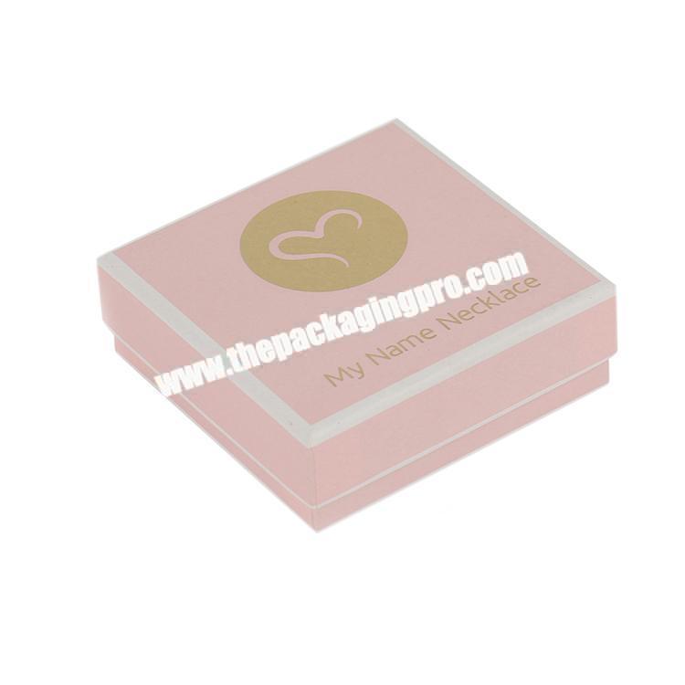 lovely pink cardboard jewelry packaging box with velvet tray