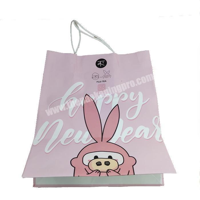 Lovely pink gift paper bag gift packaging carrier bag high quality paper bag for books comics packaging