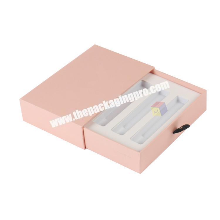 lovely pink sliding out lip gloss packaging box set
