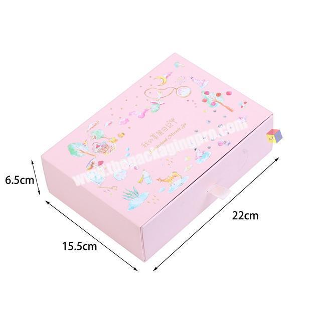 lovely pink small drawer gift box with handle