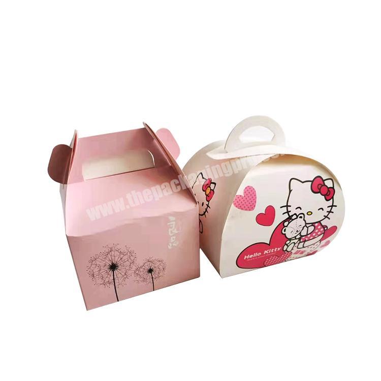 Lovely style Ice cream birthday cake chocolate candy Carton gift packaging box with handle