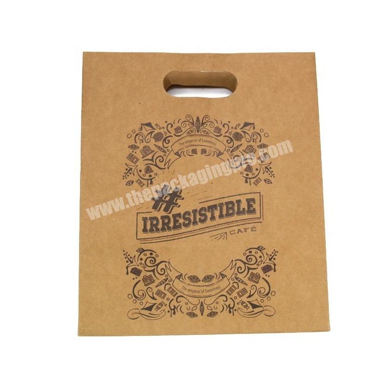 Low Cost Die Cut Single Black Color Printing Custom Paper Bag with Logo and Handle Plant