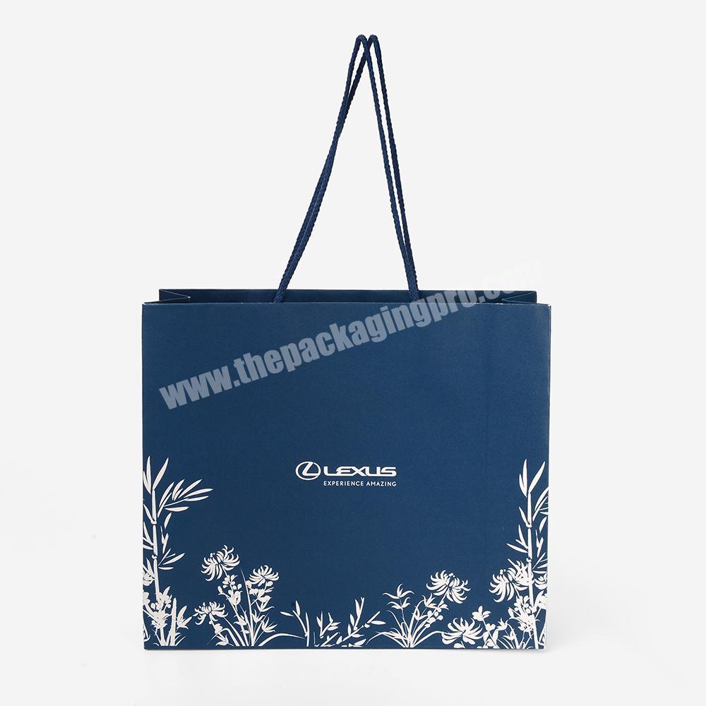 Clothing Paper Bag: Blue Luxury Shopping Printed Bag