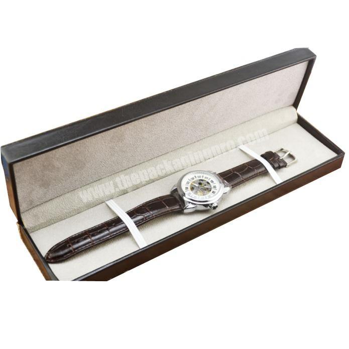 Low MOQ Custom Cheap Professional Black Single Leather Watch Gift Display Box.
