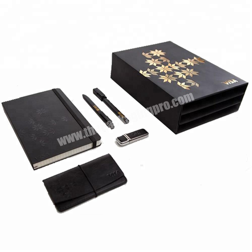 Low Moq Custom matt black china gift packaging drawer shape gift box