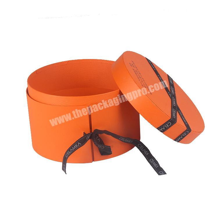 Low Price Small Cardboard Customized Round Gift Paper Packaging Box With Ribbon