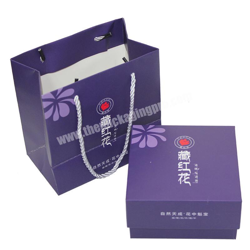 Luxurious Printed Logo Customized Color Storage Keepsake Gift Small Saffron Paper Tin Box with Handles