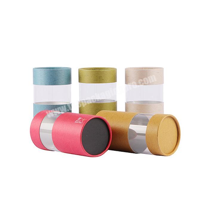 Luxury 3 Different Sizes Packaging Paper Box Round Craft Paper Double Transparent Tube For T-Shirt  Fashion Package Boxes