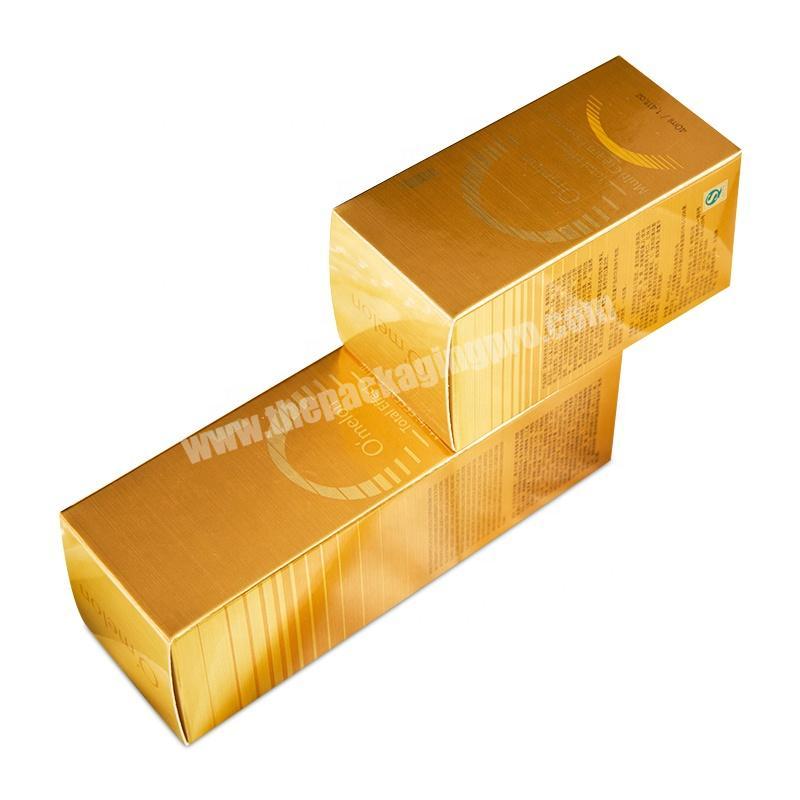 Luxury 40ml 100ml cosmetic skin care lotion glass bottle brushed finishing gold box