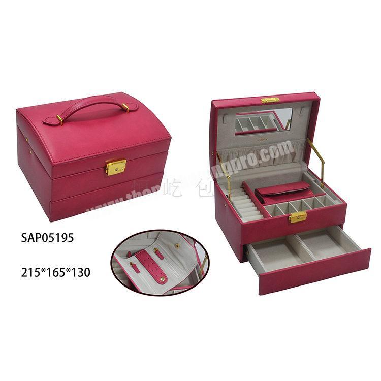 luxury A variety of colors are available to customize the size and style of genuine leather jewelry storage box