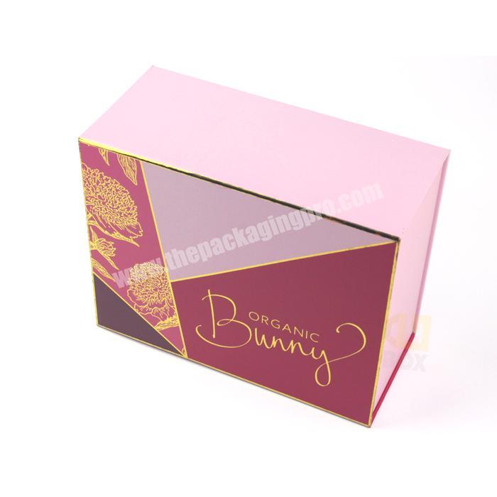 Luxury art paper Custom Pink Rigid Magnetic Closure Boxes