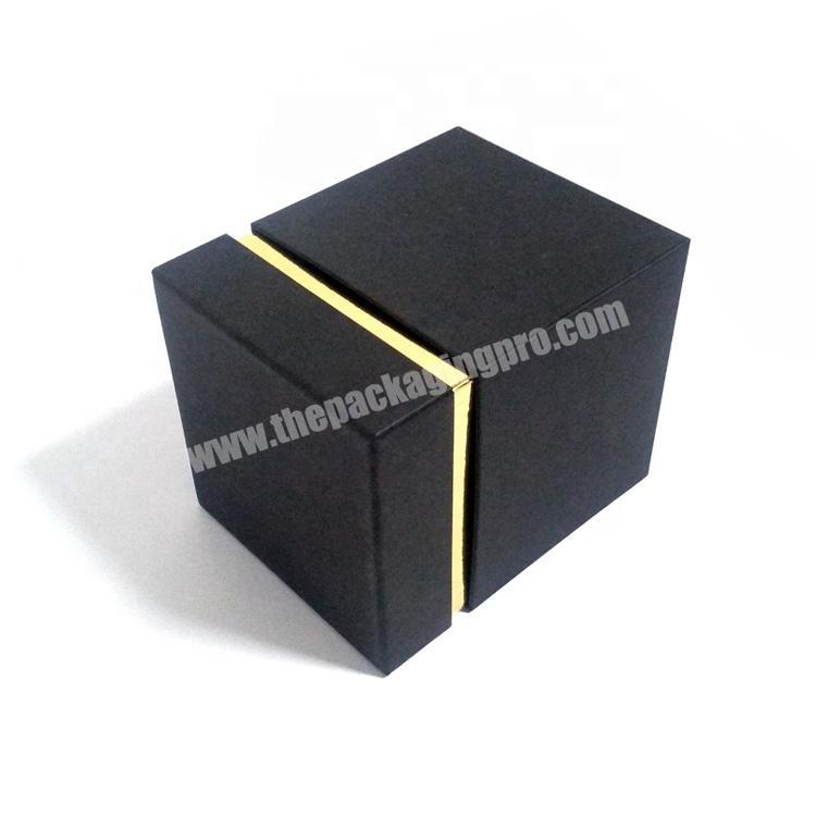 Luxury Black 2 Piece Cardboard Paper Packaging Lid Base Candle Storage Gift Box