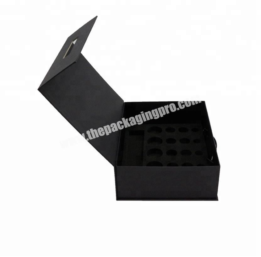 Luxury black book shaped flip top paper gift packaging box with ribbon