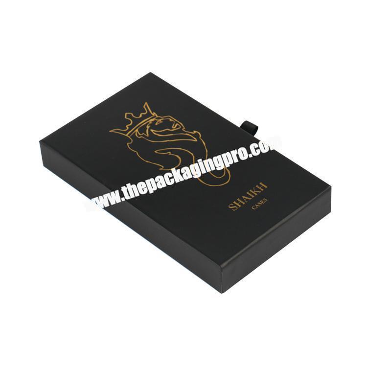 luxury black cardboard packaging box for phone case