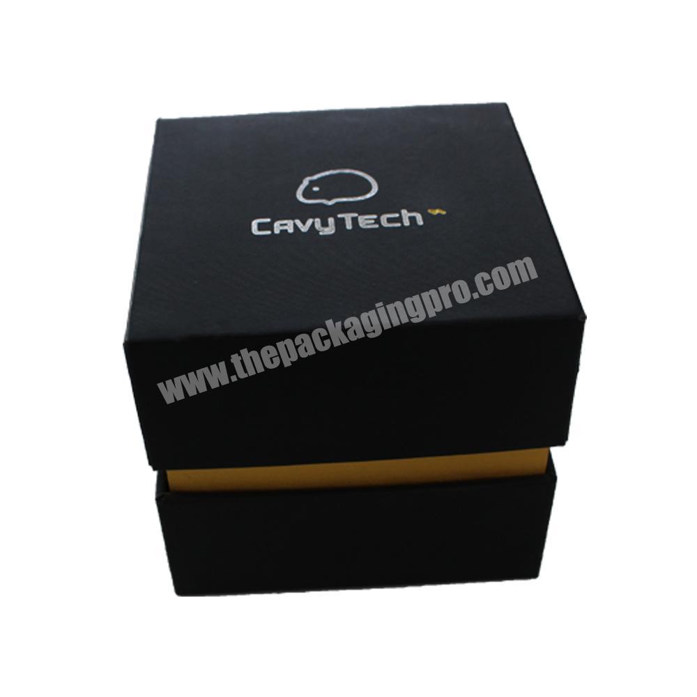 Luxury black custom label art paper engagement ring cardboard box inserts