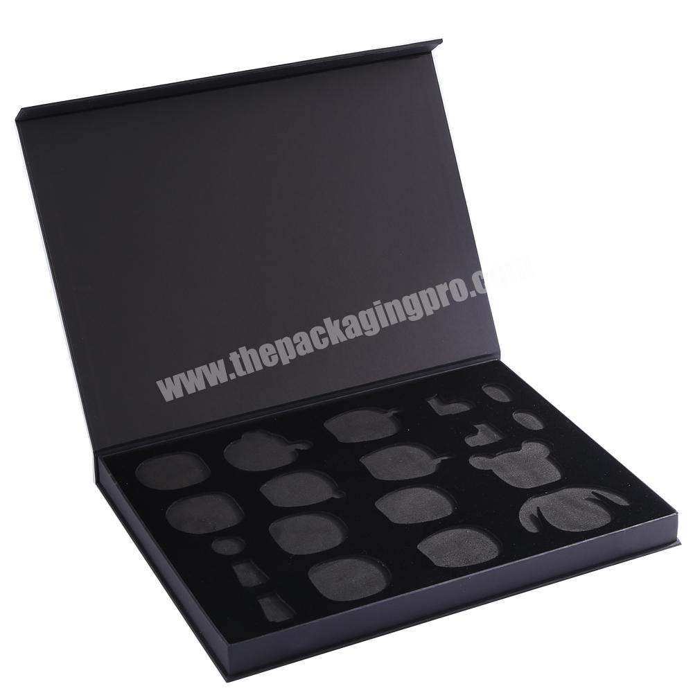 Luxury Black Custom Size Matt Coated Paper Gift Box Packaging with Gold Logo