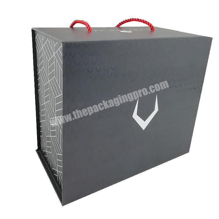 luxury black customized Black Cardboard Paper Packaging Gift boxes with Magnetic Lid