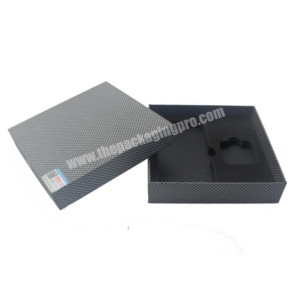 Luxury black fancy matt art customized lid and base rigid gift box packaging with custom design