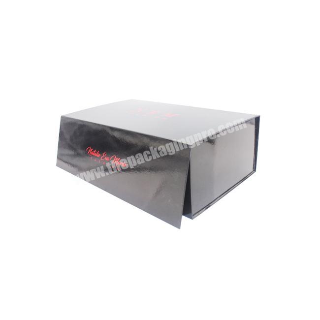 Luxury Black Foldable Clothing Packaging Set Different Type Paper Package Baby Gift Box