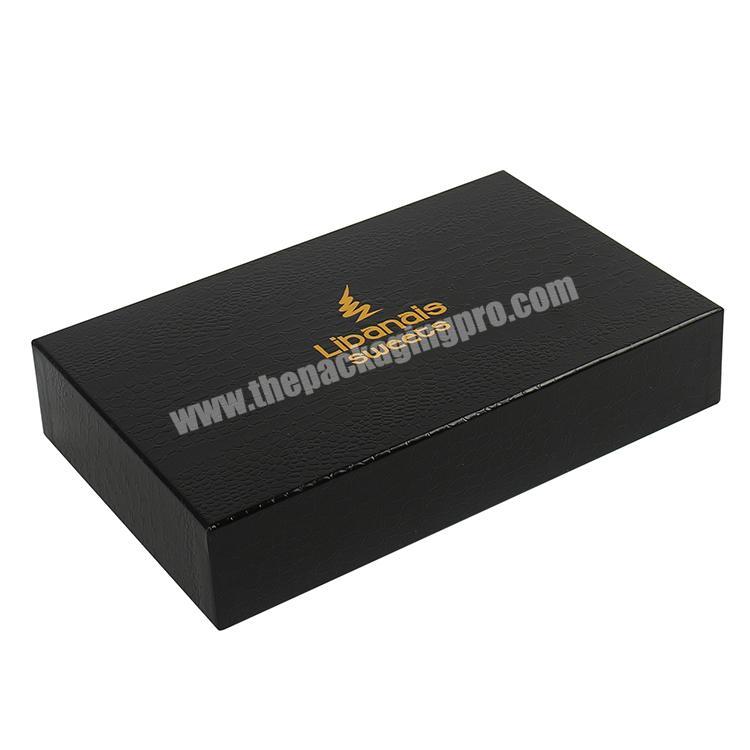 luxury black lid and base cardboard cookies gift box packaging