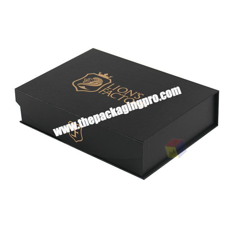 luxury black magnet flip tshirt box t-shirt packaging