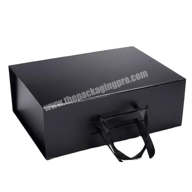 luxury black magnetic folded shipping cardboard paper clothing shoe gift  packaging boxes