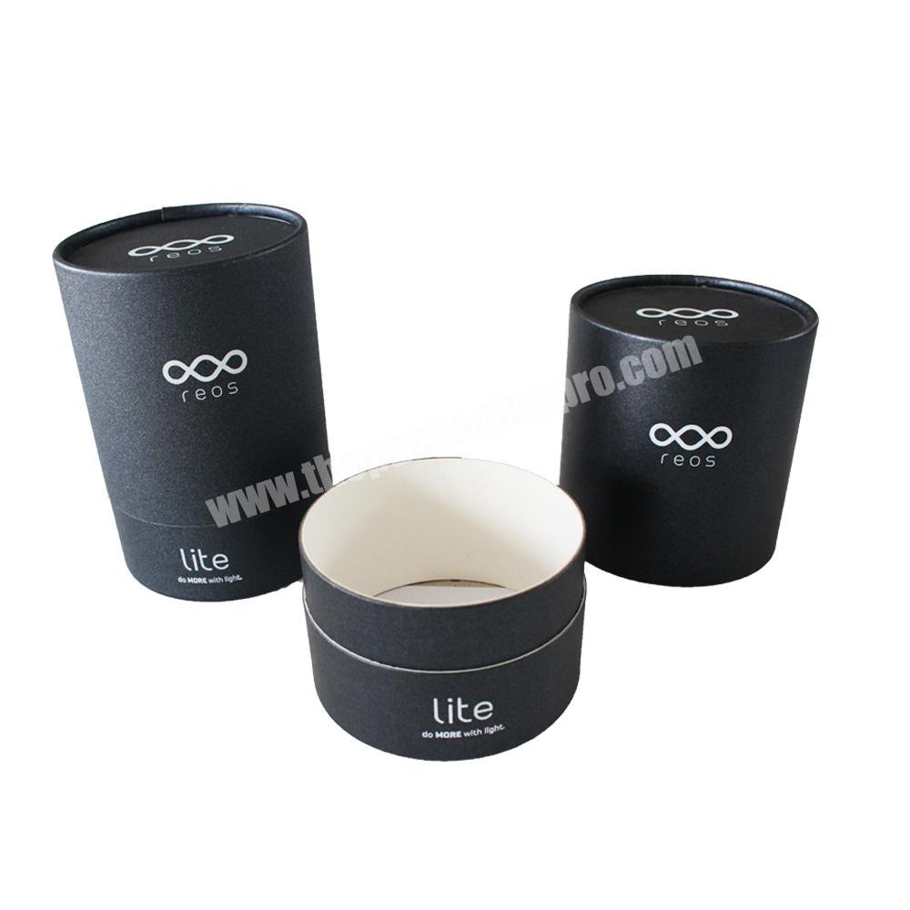 Luxury black matt high quality custom design Cylinder paper box cosmetic tube packaging