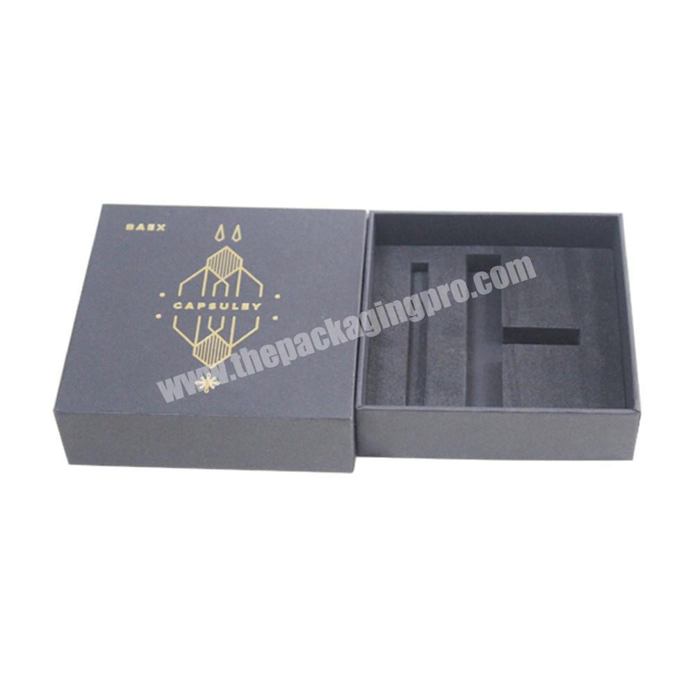 Luxury Black Paper Shoe  For Clothing Chocolate E-flute White Packaging Logo  Printed Cosmetic Cardboard Box With Drawer