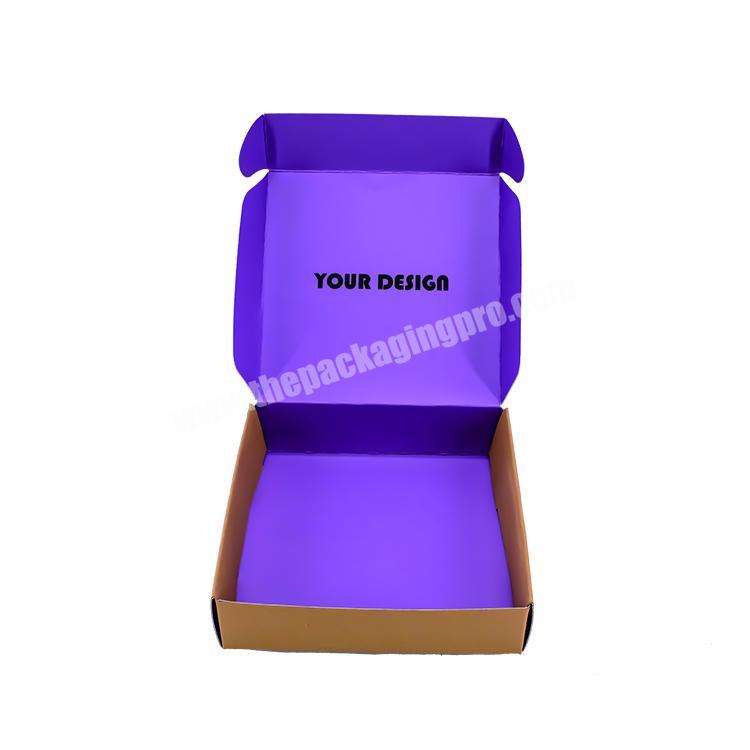 Luxury black pink purple cardboard shipping custom printed box