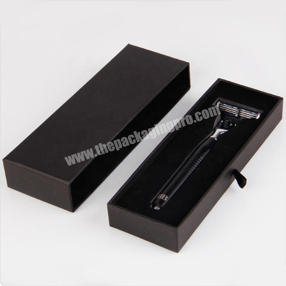 luxury black printing own logo paper box packaging for razors