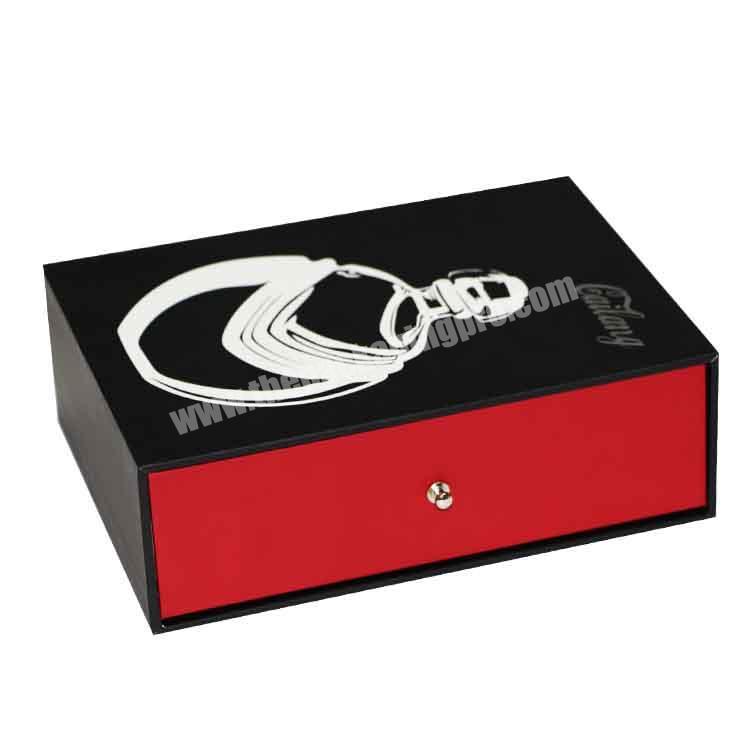 Luxury Black Rigid cardboard Sliding Drawer Gift Watch Jewelry Paper Packaging perfume box