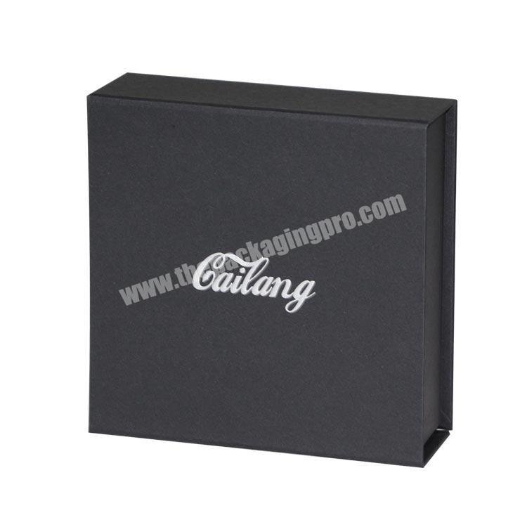 luxury black rigid folding box packaging