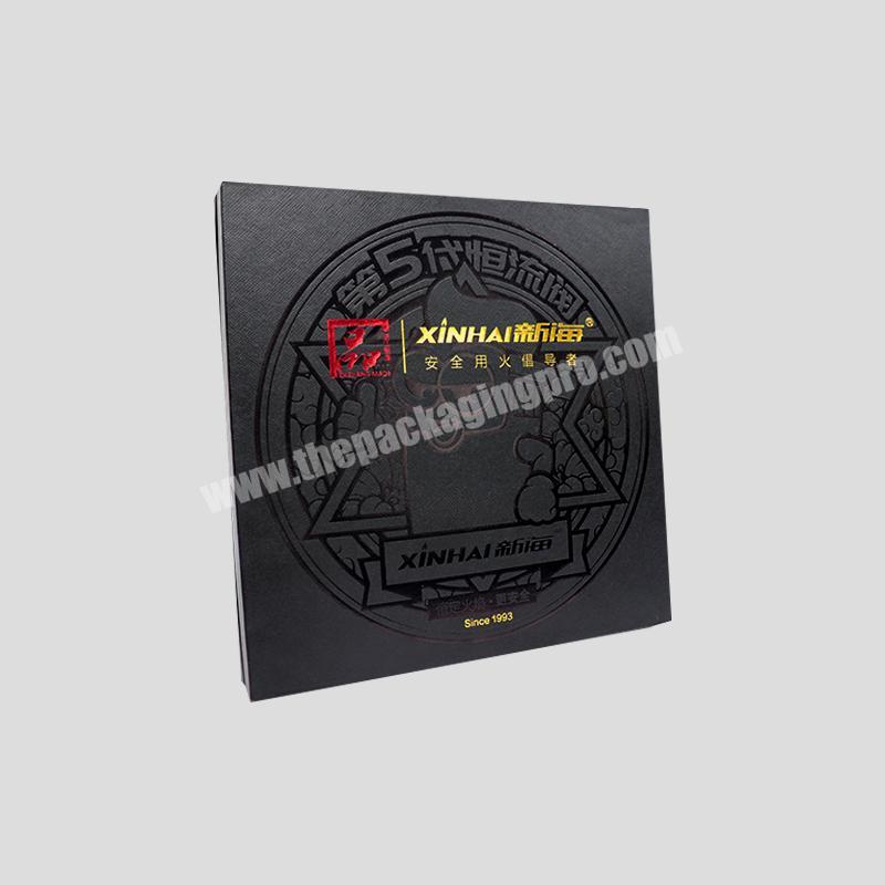 Luxury Black UV Coating Gold Foil Logo Lighter Box Packaging Cardboard Electronic Sets Gift Box