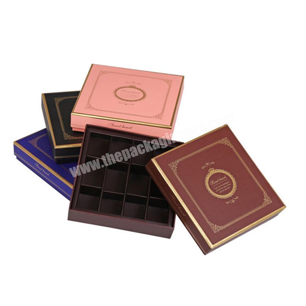Luxury blue color custom gourmet chocolate praline strawberry dessert box with custom gold stamping logo