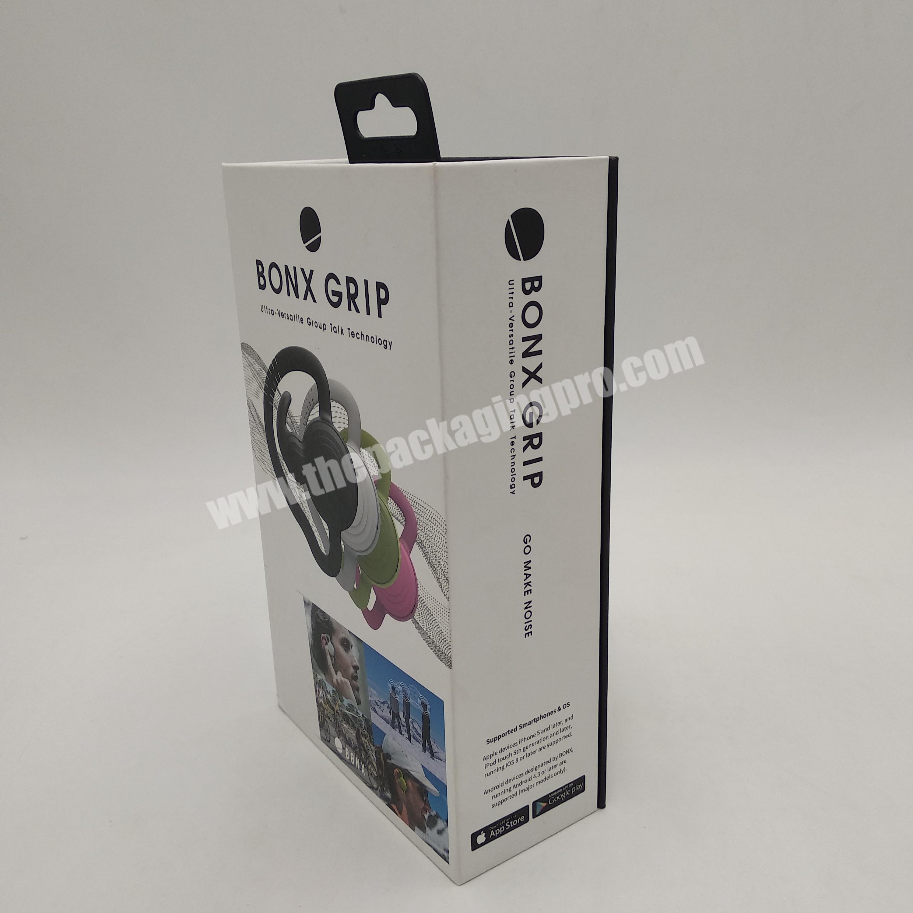 luxury bluetooth earphone box magnetic closure box custom gift box with EVA and PVC cover