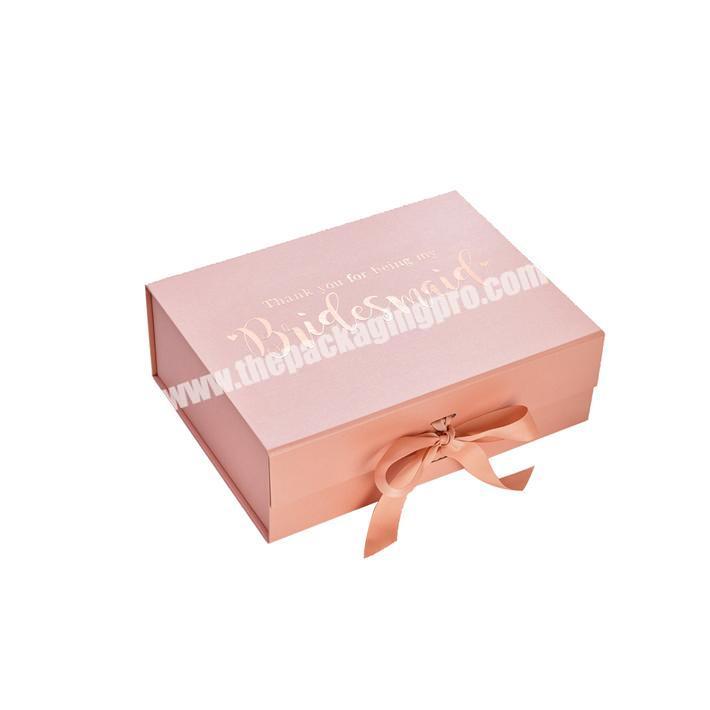 Luxury Blush Pink Collapsible Magnetic Paper Gift Boxes Customized