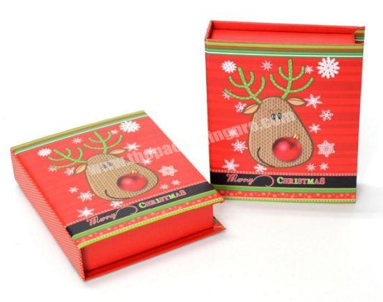 Luxury book shape christmas packaging gift paper box