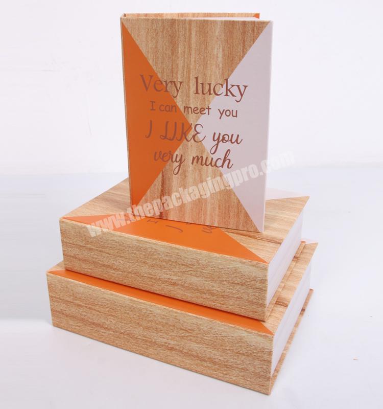 Luxury Book Shape  Packaging  Gift Boxes Set Of 3pcs