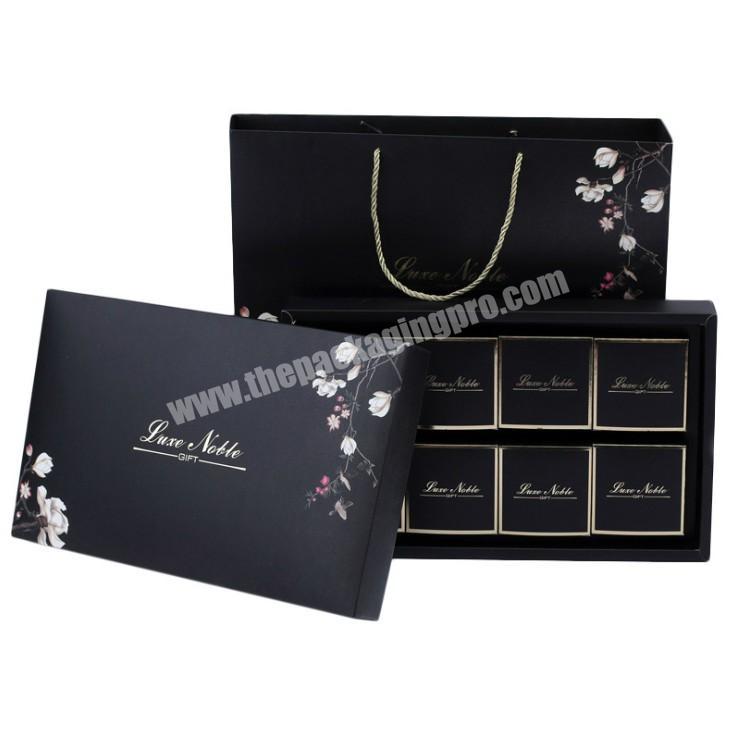 Luxury Brand Shop Logo Printing Black Classic Carton Package Gift Box Coffee Packing Boxes For Client